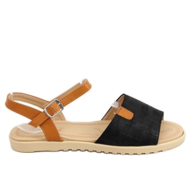 Sorte kvinders sandaler PT-2R26 Sort brun