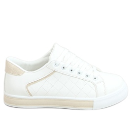 Kvinders hvide og beige sneakers A88-86 Beige