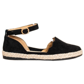 S. BARSKI Sort Espadrilles med et spænde S.BARSKI