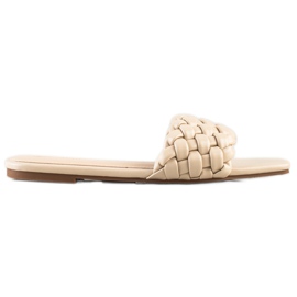Goodin Flettede Eco Leather Tøfler beige