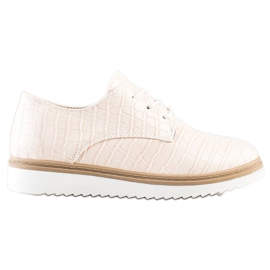 SHELOVET Beige Snake Print sko