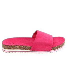 Fuchsia kork tøfler til kvinder 38840 Fushia lyserød