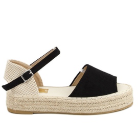 Sort åbentå espadriller A663-ESP-1 Sort beige