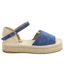 Åben tå blå espadriller A663-ESP-1 jeans beige