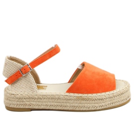 Orange espadriller med åben tå A663-ESP-1 Orange beige