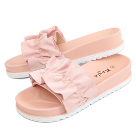 Pink Kvinders pink hjemmesko med dikkedarer 38862 Pink lyserød