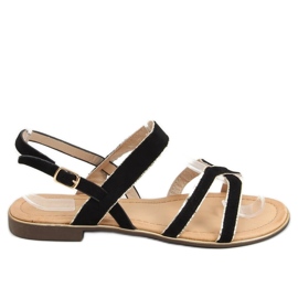 Sorte damesandaler H8-177 Sort