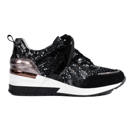 Goodin Sneakers i læderprint sort