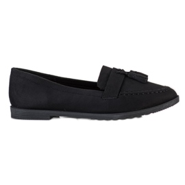 SHELOVET Casual loafers med frynser sort