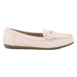 Super Me Beige ruskind loafers