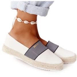Espadrilles på en flettet sål Big Star HH274480 hvid