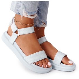 PS1 Blå vende sandaler med quiltning platform