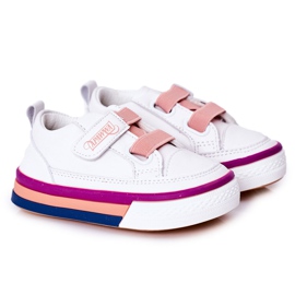 Apawwa Børnesneakers med ribbet hvid og lyserød Baxter