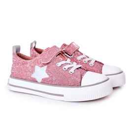 Børnesneakers med velcro Big Star HH374027 Pink lyserød