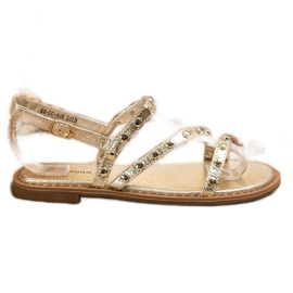 Goodin Gyldne sandaler med ornamenter gylden