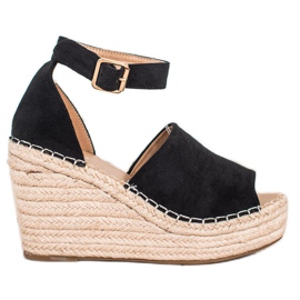 SHELOVET Sorte kile sandaler