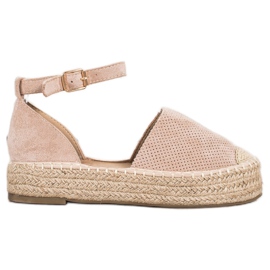 SHELOVET Espadriller med spænde beige