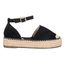 SHELOVET Espadrilles med spænde sort