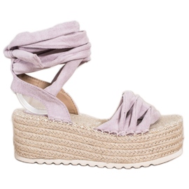 SHELOVET Bundet Espadrilles sandaler violet