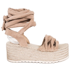 SHELOVET Bundet Espadrilles sandaler beige