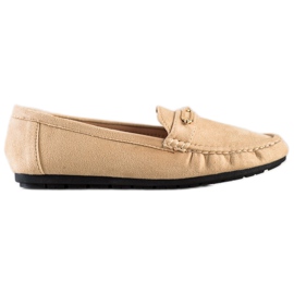 SHELOVET Komfortable beige loafers brun