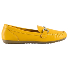 Queentina Elegante loafers med cubic zirconia gul