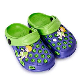 Skumtøfler til børn Crocs Navy Blue-Green Jupiter marine blå grøn