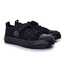 Børns sorte sneakers med Mesh Big Star HH374015