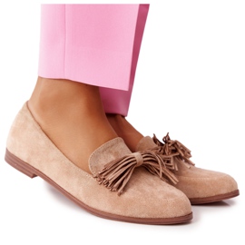 EVE Loafers med rynket ruskind Beige Alicante