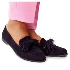 EVE Loafers med rynket ruskind sort Alicante
