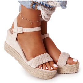 PS1 Beige baleariske kile sandaler