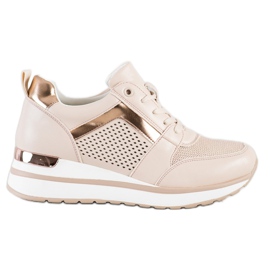 SHELOVET Stilfulde sneakers med glitter lyserød