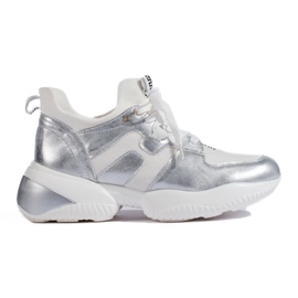 Weide Hvide og sølv sneakers