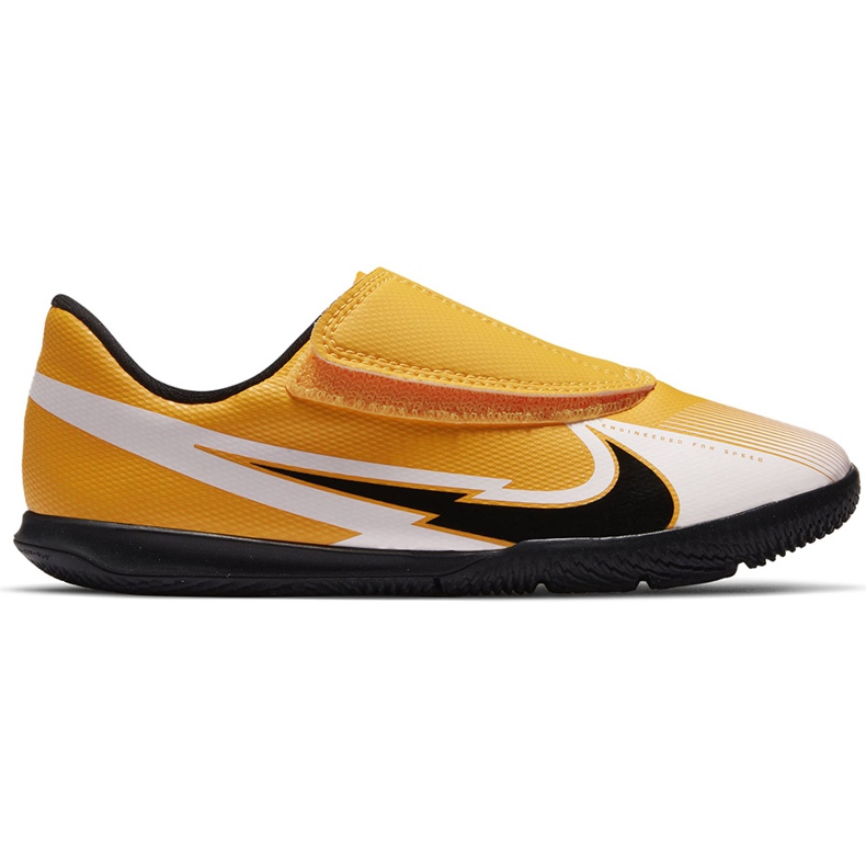 Nike Mercurial Vapor 13 Club Ic PS (V) Junior AT8170 801 fodboldsko hvid sort orange