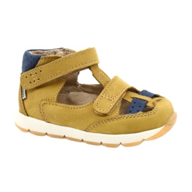 Læderdrenge Sandaler til velcro Mazurek 1187 C. Jółty gul