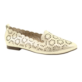 Gyldne åbent ballerinas Filippo DP2039 GO beige gylden