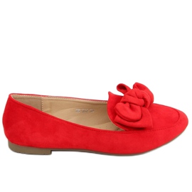 Loafers med en sløjfe rød 88-382 Rød