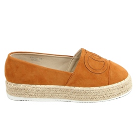 Espadrilles chanelki kamel T379P kamel brun flerfarvet