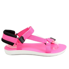 Velcro pink sports sandaler N-67 Fluorescerende Fushie lyserød