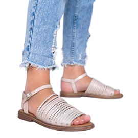 Brun sandbeige blanke sandaler