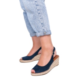 Marineblå kile sandaler fra Caitlin