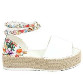 Åben tå hvid espadrilles JH153P Hvid flerfarvet
