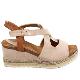 YL90 Beige beige espadriller på kiler