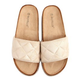 Beige tøfler i kork LS017 Beige