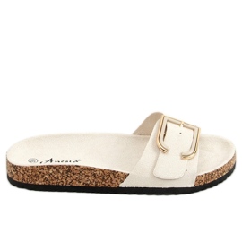 Beige tøfler i kork N-111 Beige