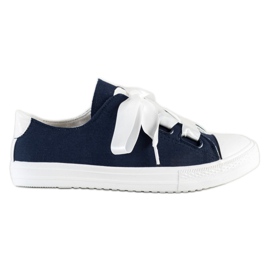 SHELOVET Stilfulde bundne sneakers marine blå