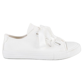 SHELOVET Stilfulde bundne sneakers hvid
