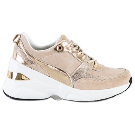 Filippo Wedge sneakers i læder beige