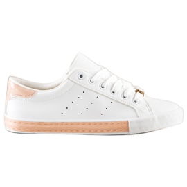 SHELOVET Lav sneakers med Eco-læder hvid