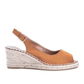 Camel wedge sandaler fra Caitlin brun